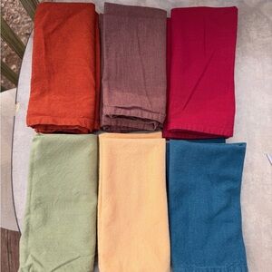 12 Count Pier 1 Cotton Napkins Colorful Dinner Party Jewel Tones